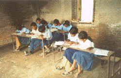 Pupils in a classroom in Nepal