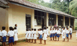 pupils on a school yard in Sri Lanka